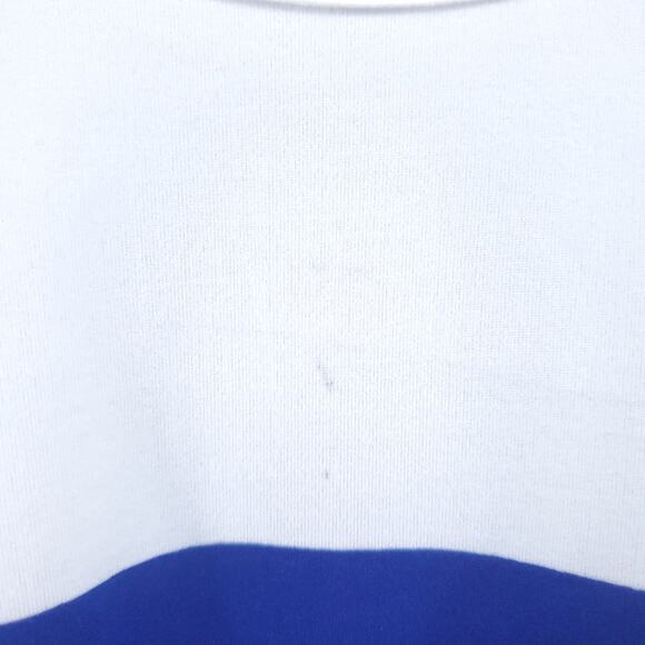 Poof! Sporty Athletic Retro Bright Blue Striped Racerback Tank Modern Chic Large - Picture 10 of 10